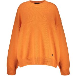 Dsquared2 Geribbelde wollen trui met logopatch , Orange , Dames , Maat: S