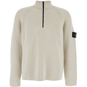 Stone Island - Mezza ZIP Vanise - Sweater - Wit