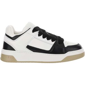 Hogan Leren Vetersneakers Zwart Wit , White , Heren , Maat: 42 EU