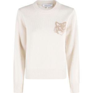 Maison Kitsuné, Dames, Truien, Wit, Maat: M