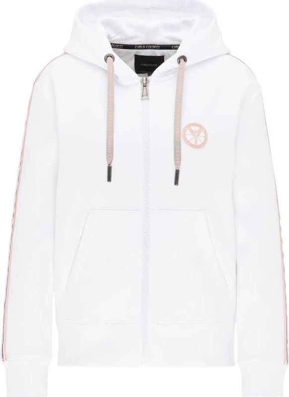 Carlo Colucci - Unieke Zip-through Sweatshirt - Wit - Dames