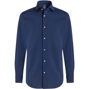 Boggi Milano - Overhemden - Blauw - Regular Fit - Japanese Jersey