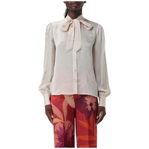 Twinset, Dames, Blouses & Shirts, Beige, Maat: M Zijde,