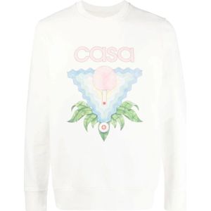 Casablanca, Heren, Sweatshirts & Hoodies, Wit, Maat: XS Katoen,