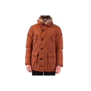 Peuterey Winterjas, Blijf warm en stijlvol met de Helblad OXF 00 FUR herenjas , Orange , Heren , Maat: M