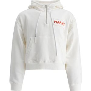 Marni, Heren, Sweatshirts & Hoodies, Wit, Maat: S Katoen,