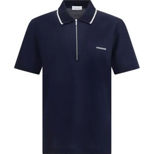 Ferragamo, Heren, Tops, Blauw, Maat: S Katoen,