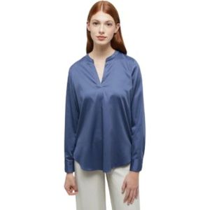 Indigo Blouse - Loose Fit - 95% Katoen, 5% Elastaan - Easy Iron