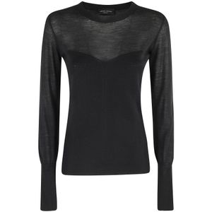 Roberto Collina, Dames, Truien, Zwart, Maat: XS Jersey,