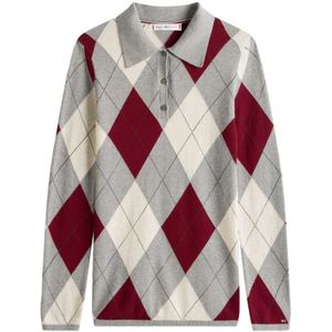 Tommy Hilfiger - Slim Fit - Damespullover - Tartanmotief - Puur Katoen