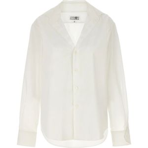 MM6 Maison Margiela, Dames, Blouses & Shirts, Wit, Maat: S Katoen,