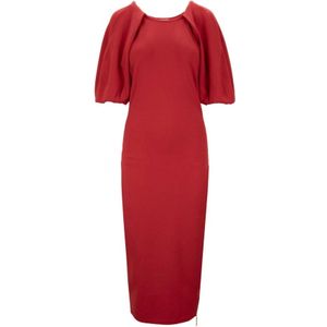 Elisabetta Franchi, Dames, Jurken, Rood, Maat: S Viscose,