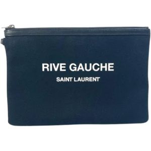 Yves Saint Laurent Vintage, Dames, Pre-owned, Zwart, Maat: ONE Size Leer,