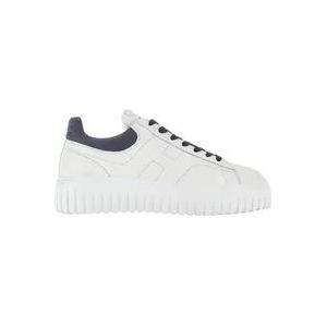 Hogan Witte leren sneakers met H-strepen , White , Dames , Maat: 44 1/2 EU