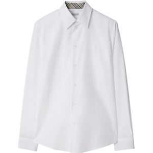 Burberry, Heren, Overhemden, Wit, Maat: L Katoen,