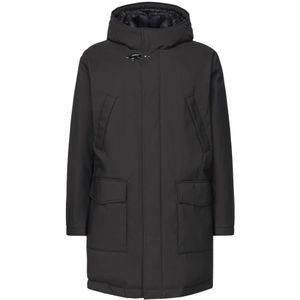 Fay, Heren, Mantels, Zwart, Maat: M Poliester,