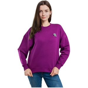 Karl Lagerfeld, Dames, Sweatshirts & Hoodies, Paars, Maat: L Katoen,