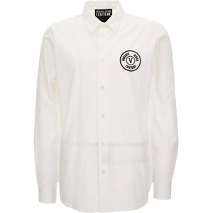 Versace Jeans Couture, Heren, Overhemden, Wit, Maat: XL