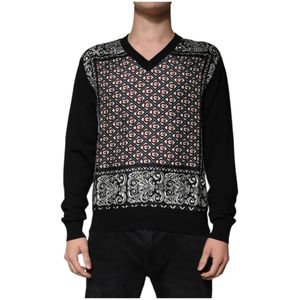 Dolce & Gabbana, Heren, Truien, Zwart, Maat: M Wol,
