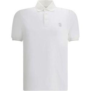 Brunello Cucinelli, Heren, Tops, Wit, Maat: M Katoen,