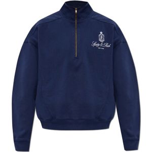 Sporty & Rich, Dames, Sweatshirts & Hoodies, Blauw, Maat: 2XL Katoen,