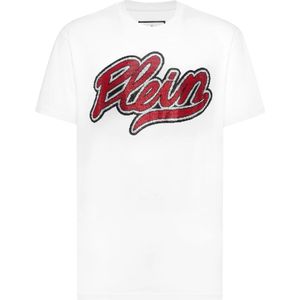 Philipp Plein, Heren, Tops, Wit, Maat: L Katoen,