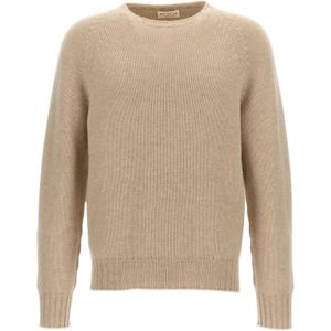 Ma'ry'ya, Heren, Truien, Beige, Maat: S Wol,