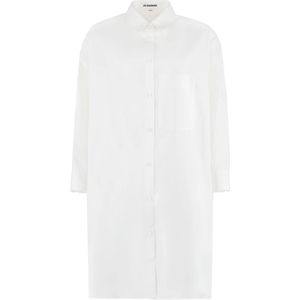 Jil Sander, Dames, Jurken, Wit, Maat: XS Katoen,