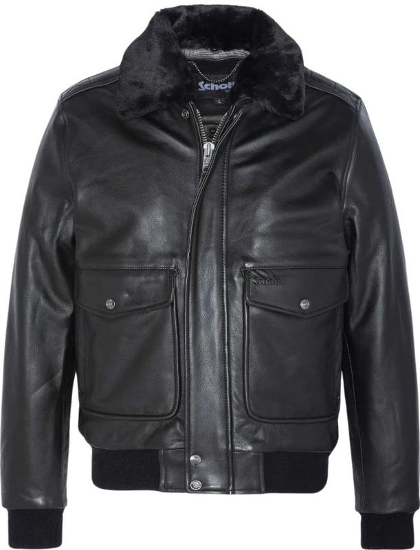 Schott Nyc, Heren, Jassen, Zwart, Maat: XL Katoen,