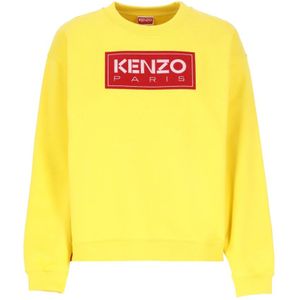 Kenzo, Dames, Sweatshirts & Hoodies, Geel, Maat: M Katoen,