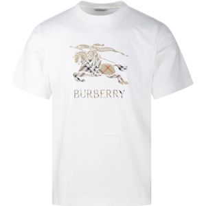 Burberry, Heren, Tops, Wit, Maat: L