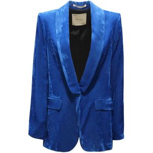 Emma&Gaia, Dames, Jassen, Blauw, Maat: XS Velours,