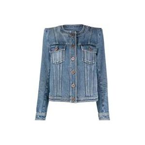 Balmain Denim Jassen , Blue , Dames , Maat: L