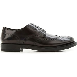 Tod's Zwarte Veterschoenen van Leer , Black , Heren , Maat: 40 EU