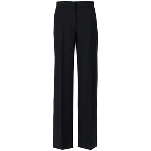 Weekend Max Mara, Dames, Broeken, Blauw, Maat: 2XS Wol,