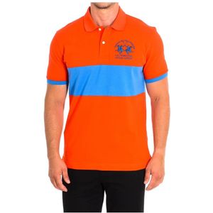 La Martina - TMP610-PK097 - Polo met Korte Mouwen - Oranje-blauw