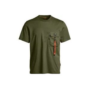 Parajumpers Militair geïnspireerd Heren T-shirt , Green , Heren , Maat: XL