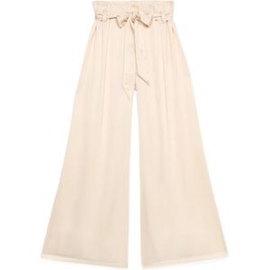Oltre, Dames, Broeken, Wit, Maat: M Satijn,