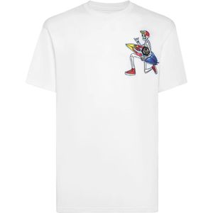 Philipp Plein, Heren, Tops, Wit, Maat: S Katoen,