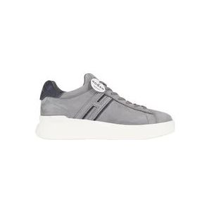 Hogan Stijlvolle Leren Sneakers met Aerodynamische Zool , Gray , Heren , Maat: 43 EU