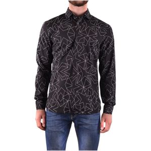 Neil Barrett, Heren, Overhemden, Zwart, Maat: M Katoen,