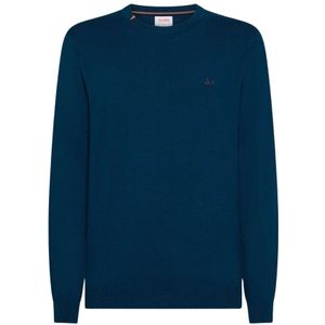 Sun68, Heren, Truien, Blauw, Maat: M Katoen,