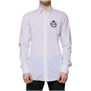 Dolce & Gabbana, Heren, Overhemden, Wit, Maat: XL Katoen,