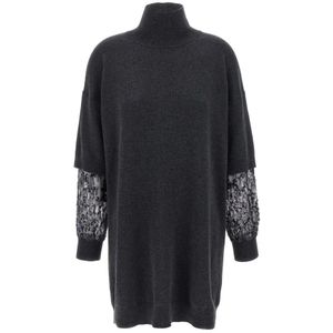 Brunello Cucinelli, Dames, Truien, Grijs, Maat: M Kasjmier,