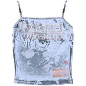 Diesel, Dames, Tops, Blauw, Maat: S Katoen,