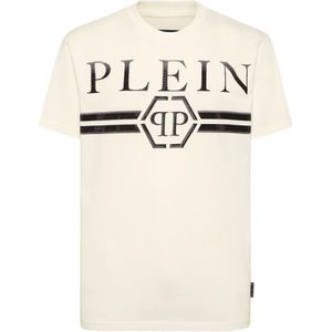 Philipp Plein, Heren, Tops, Beige, Maat: M Katoen,