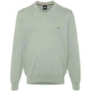 Hugo Boss, Heren, Truien, Groen, Maat: 3XL Katoen,