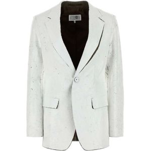 MM6 Maison Margiela, Dames, Jassen, Wit, Maat: S Poliester,