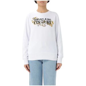 Versace Jeans Couture, Dames, Sweatshirts & Hoodies, Wit, Maat: XS