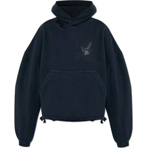 Balenciaga, Dames, Sweatshirts & Hoodies, Blauw, Maat: M Katoen,